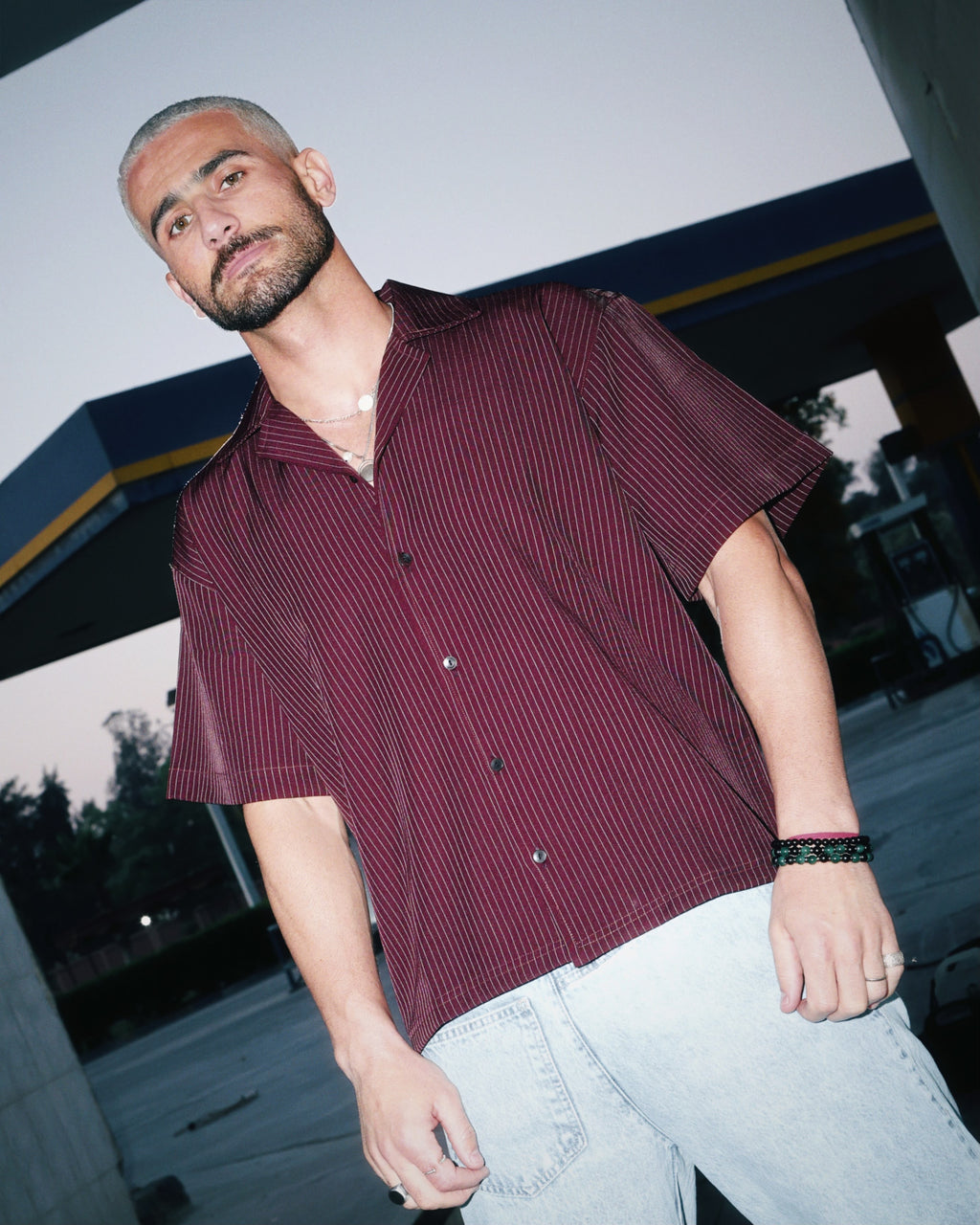 BURGUNDY CAMP SHIRT