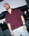 BURGUNDY CAMP SHIRT